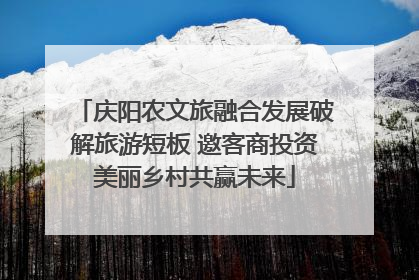 庆阳农文旅融合发展破解旅游短板 邀客商投资美丽乡村共赢未来