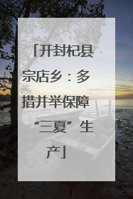 开封杞县宗店乡：多措并举保障“三夏”生产