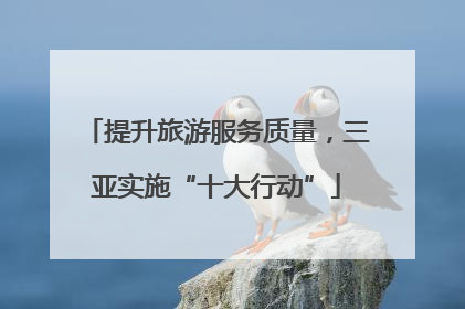 提升旅游服务质量，三亚实施“十大行动”