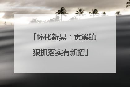 怀化新晃：贡溪镇狠抓落实有新招