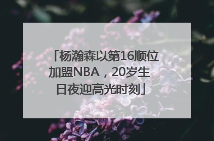 杨瀚森以第16顺位加盟NBA，20岁生日夜迎高光时刻