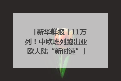 新华鲜报丨11万列！中欧班列跑出亚欧大陆“新时速”