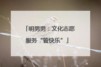 明男男：文化志愿服务“管快乐”