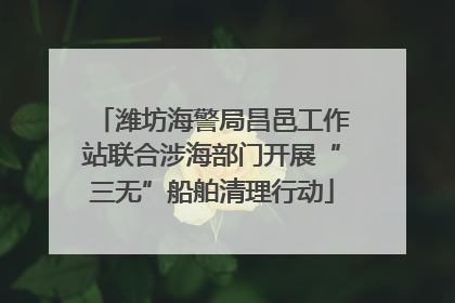 潍坊海警局昌邑工作站联合涉海部门开展“三无”船舶清理行动