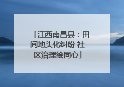 江西南昌县：田间地头化纠纷 社区治理绘同心