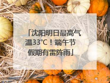 沈阳明日最高气温33℃！端午节假期有雷阵雨