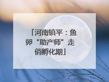 河南镇平：鱼卵“助产师”走俏孵化期