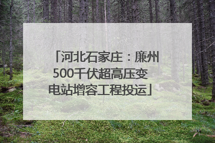河北石家庄：廉州500千伏超高压变电站增容工程投运