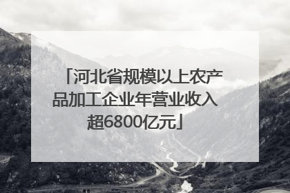 河北省规模以上农产品加工企业年营业收入超6800亿元