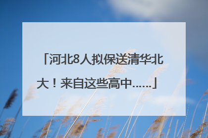 河北8人拟保送清华北大！来自这些高中……