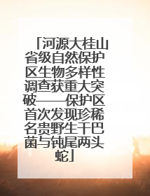 河源大桂山省级自然保护区生物多样性调查获重大突破——保护区首次发现珍稀名贵野生干巴菌与钝尾两头蛇