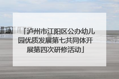 泸州市江阳区公办幼儿园优质发展第七共同体开展第四次研修活动