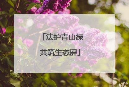 法护青山绿 共筑生态屏