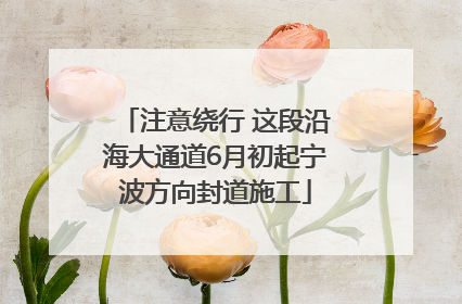 注意绕行 这段沿海大通道6月初起宁波方向封道施工