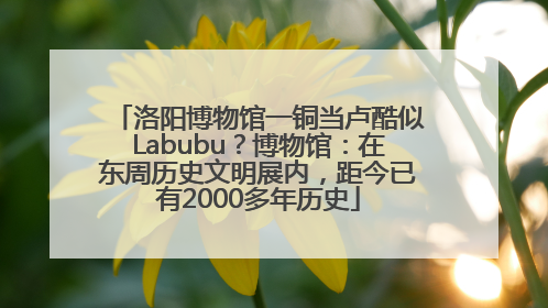 洛阳博物馆一铜当卢酷似Labubu？博物馆：在东周历史文明展内，距今已有2000多年历史