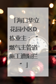 海口华立花园小区D栋业主：“燃气主管道施工遭阻拦”