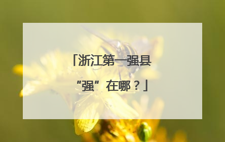 浙江第一强县“强”在哪？