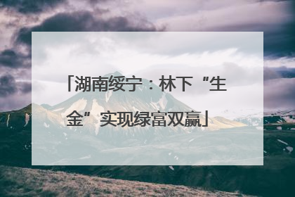 湖南绥宁：林下“生金”实现绿富双赢