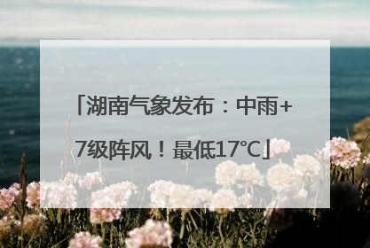 湖南气象发布：中雨+7级阵风！最低17℃
