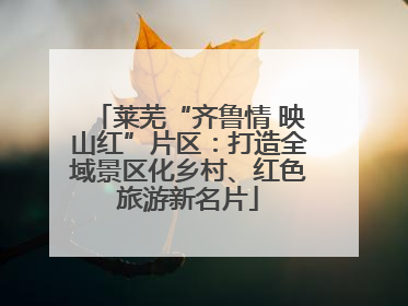 莱芜“齐鲁情 映山红”片区：打造全域景区化乡村、红色旅游新名片