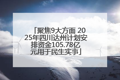 聚焦9大方面 2025年四川达州计划安排资金105.78亿元用于民生实事
