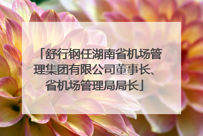 舒行钢任湖南省机场管理集团有限公司董事长、省机场管理局局长