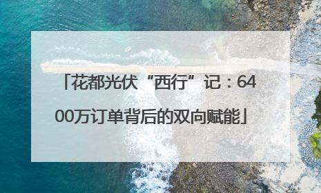 花都光伏“西行”记：6400万订单背后的双向赋能