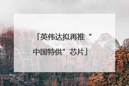 英伟达拟再推“中国特供”芯片