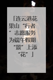 连云港花果山“行者”志愿服务为端午假期“景”上添“花”
