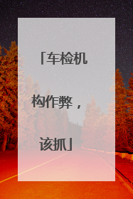 车检机构作弊，该抓
