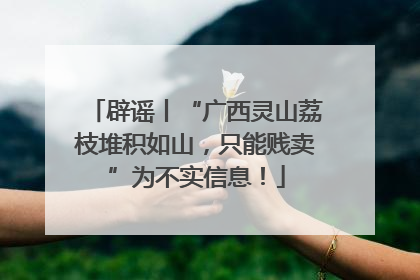 辟谣丨“广西灵山荔枝堆积如山，只能贱卖”为不实信息！