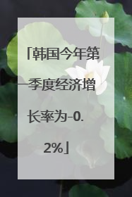 韩国今年第一季度经济增长率为-0.2%