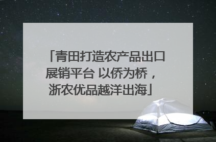 青田打造农产品出口展销平台 以侨为桥，浙农优品越洋出海