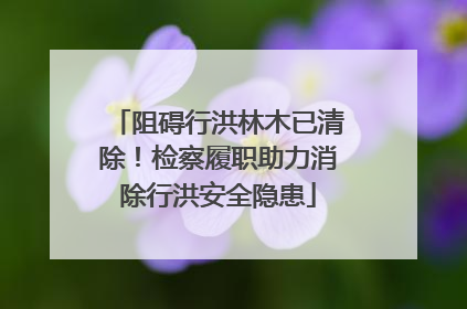 阻碍行洪林木已清除！检察履职助力消除行洪安全隐患