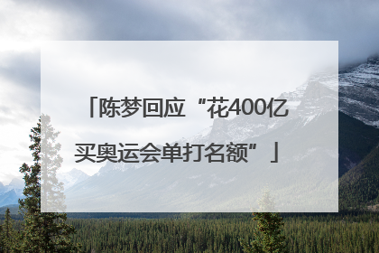 陈梦回应“花400亿买奥运会单打名额”