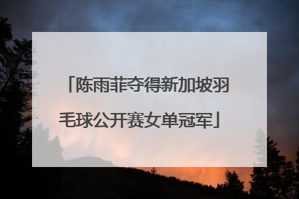 陈雨菲夺得新加坡羽毛球公开赛女单冠军