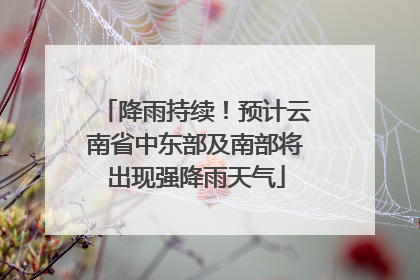 降雨持续！预计云南省中东部及南部将出现强降雨天气