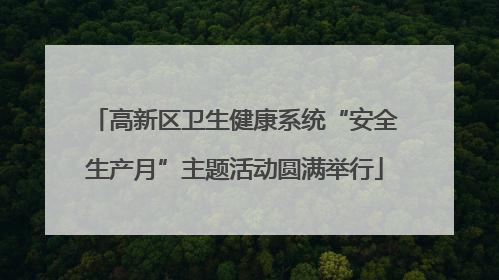 高新区卫生健康系统“安全生产月”主题活动圆满举行