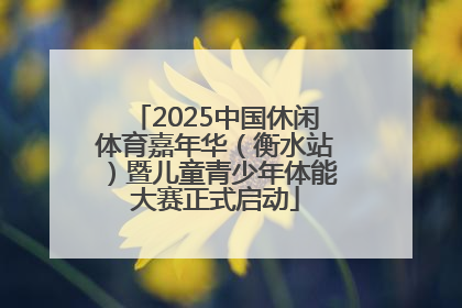 2025中国休闲体育嘉年华（衡水站）暨儿童青少年体能大赛正式启动