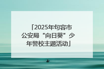 2025年句容市公安局“向日葵”少年警校主题活动