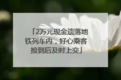 2万元现金遗落地铁列车内，好心乘客捡到后及时上交