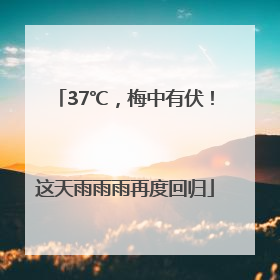 37℃，梅中有伏！这天雨雨雨再度回归