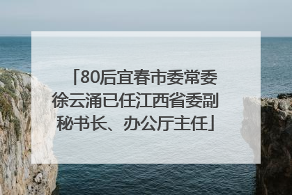 80后宜春市委常委徐云涌已任江西省委副秘书长、办公厅主任